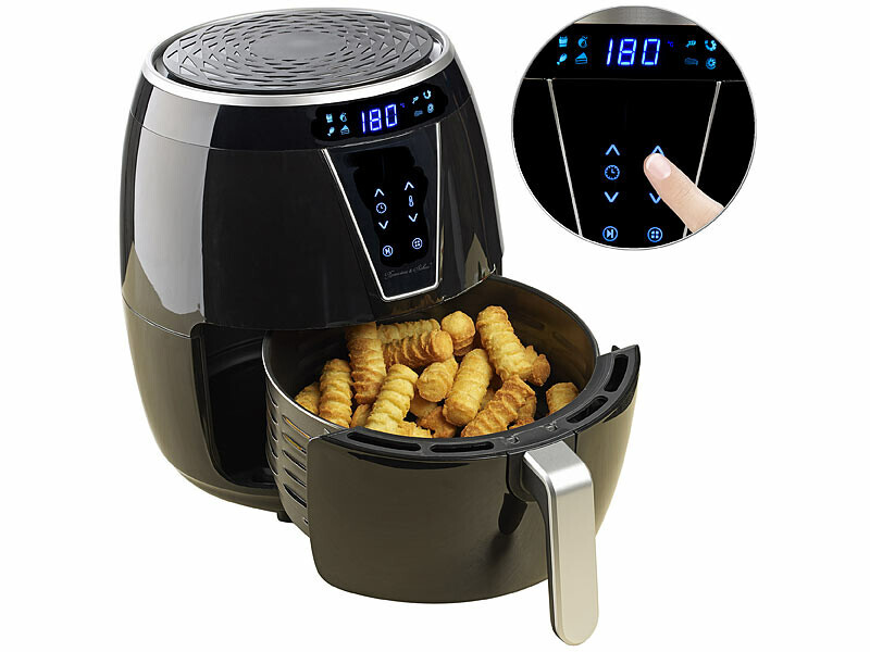 Friteuse sans huile Rosenstein & Söhne HF-450 | Air chaud 1500W noir 4,5L