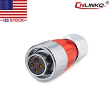 4 Pin Power Circular Connector Female Plug Outdoor Waterproof IP67 Metal M20