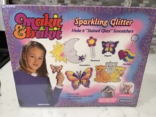 Suncatcher Kit Makit  Bakit Sparkling Glitter Stained Glass Kitten Set 6 NEW