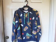 Limited Scooby-Doo Cartoon Hoodie with Multi-color Pattern Size M Navy