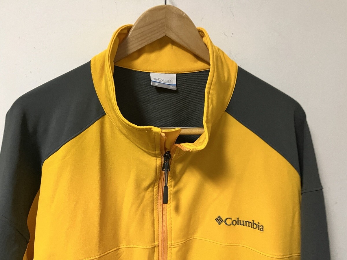 Columbia Omni Shield Mens Full Zip Jacket Gray Yellow Zip Pockets
