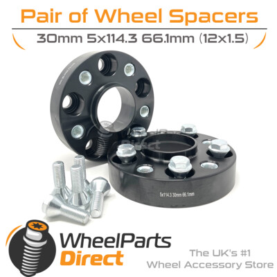 Bolt-On Wheel Spacers (2) 5x114.3 66.1 30mm for Alpine A110 17-22