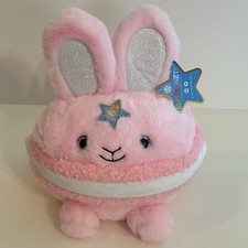 FAO Schwarz Glow Brights 12  Pink Macaron Bunny Plush Battery Sound  Lights NEW