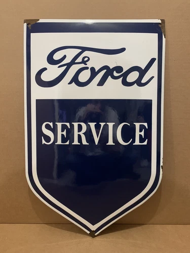 Vintage Porcelain Ford Service Sign Station Gas Oil Pump Can Wall Decor Car