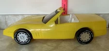 Vintage American Plastic Toys Inc. Yellow Corvette Made In USA Walled Lake, MI