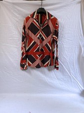 HUGO BOSS MEN'S VINTAGE POLYESTER SHIRT BROWN - SIZE EU 46 US SMALL