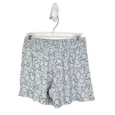 Disney Shorts Women Small Grey Mickey Mouse All Over Print w/ Pockets Sleepwear