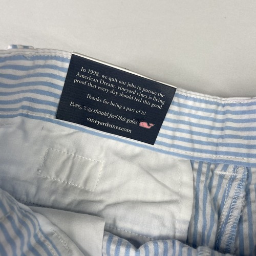 Vineyard Vines Seersucker Breaker Pants Ocean Breeze Boys Size 14 Striped Blue - Picture 6 of 7
