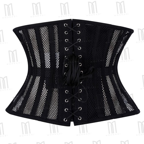 Corsetto curvy sotto seno a rete con disossatura in cotone: design elegante, supporto - Foto 3 di 4