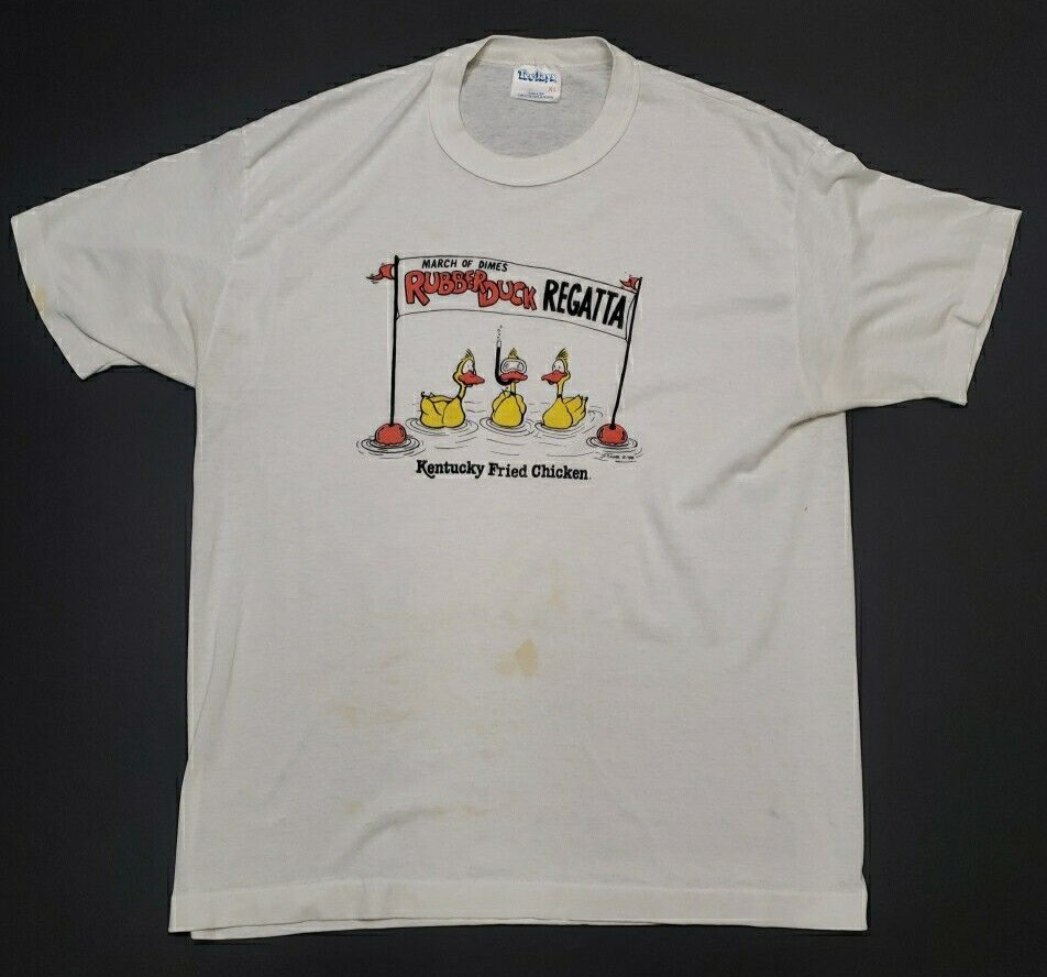 Vintage 80s March of Dimes Rubber Duck Regatta T-shirt Single Stitch Mens XL USA