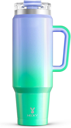 40 Oz Tumbler with Handle and Straw, Insulated Tumbler with Lid and Straw, Stain