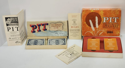 Parker Brothers ANTIQUE PIT card game set of 2 original box and rules