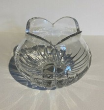 Mikasa Yugoslavia Heavy Cut Lead Crystal Vase/Bowl Scalloped Rim 3" tall