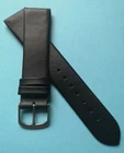 Watch Strap Fine Leather with Clip for Fixed Bars 16, 17, 18, 20mm Black / 33