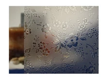 Clear Etched Flowers Static Cling Window Film, 36" Wide x 25 ft