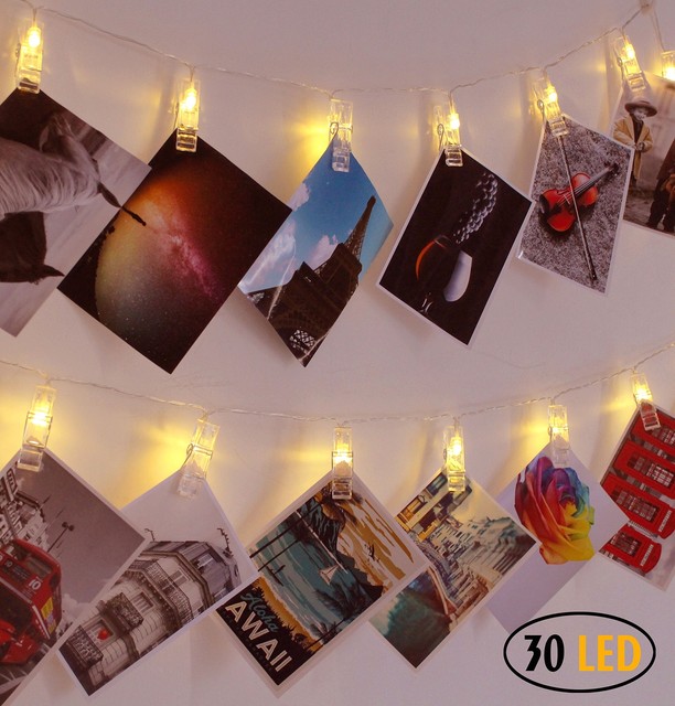 Superdecor 30 Led Photo Clips String Lights Holder Usb Powered 12ft Fairy
