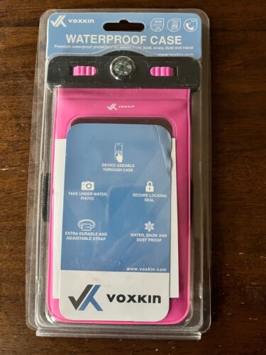 NEW Voxkin Premium Waterproof Universal Pink Phone Case with Lanyard & Armband