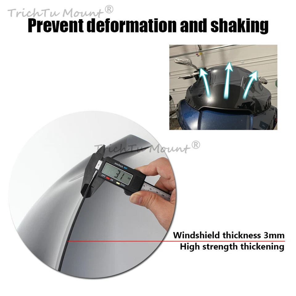 Parabrisas negro 13" para Harley Road Glide FLTR FLTRX CVO Ultra 15-22 Foto 4 de 4