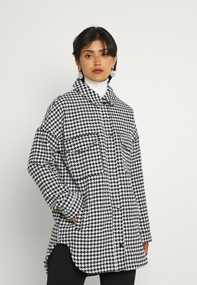 Missguided HOUNDSTOOTH SHACKET Short coat 10% off
