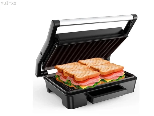 Panini Press Sandwich Maker, 2 Slice Stainless Steel Panini Press Grill, Non-Sti