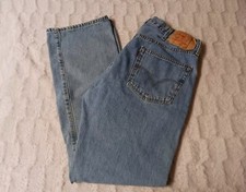 Jeans Vintage Y2k Levis 501 Uomo 38x34 Blu Vestibilità Dritta Gamba Bottone Fly 2004
