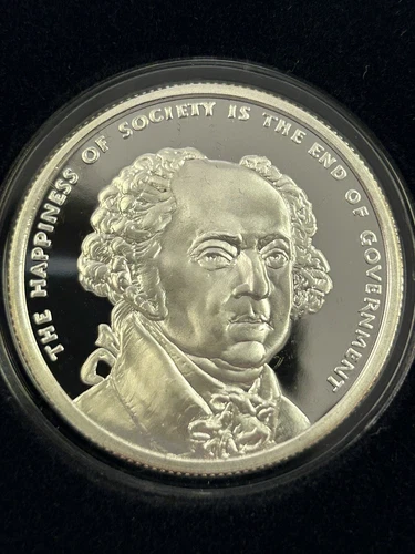 2017 1 oz Proof John Adams - POTUS #2 - RARE - COA -  Silver Shield