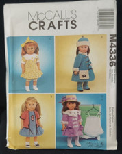 Vintage McCall's M4336 CRAFTS Sewing Pattern 18" Doll Clothes New 2003