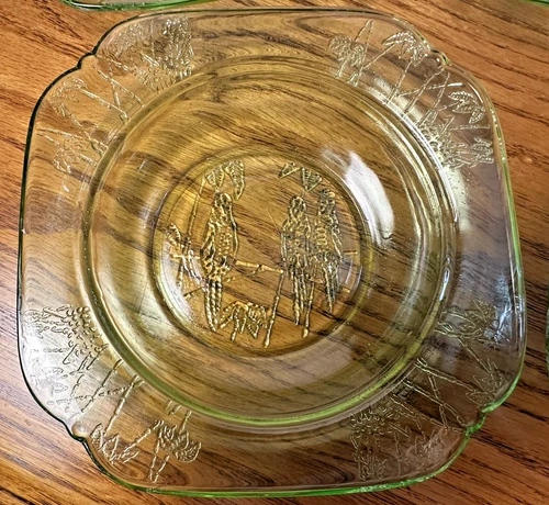 Vintage Sylvan Green "Parrot" Butter Bottom