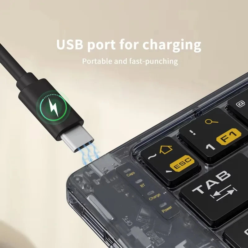 Transparent Foldable Wireless Keyboard Bluetooth Keyboard with Mouse Folding - Image 4 of 4