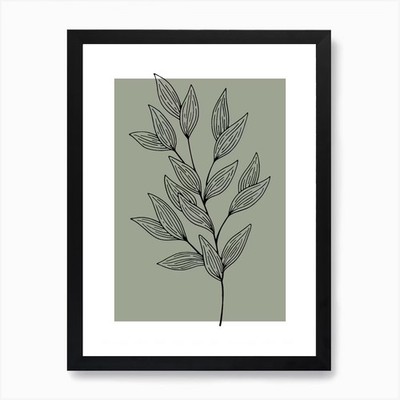 Drawing Of A Leaf Art Print Framed Wall Art Poster Canvas Print Picture