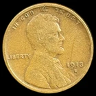 1913-S Wheat Cent - Lincoln Penny United States of America 1c Vintage Coin