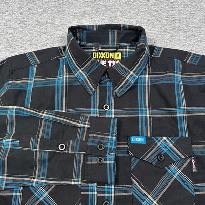 Dixxon Flannel FR Shirt Mens Medium Black Blue Plaid The Tig Flame Resistant