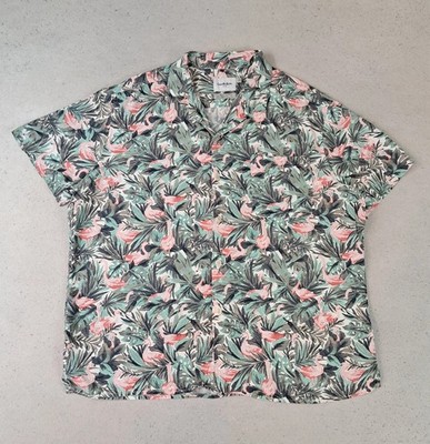 Goodfellow Hawaiihemd Blumenmuster Vogel Mehrfarbig XL