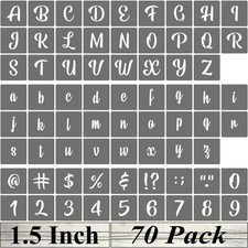 1.5 Inch Alphabet Letter Stencils - 70 Pack Letter Number Stencil Templates w...