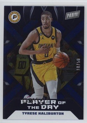 2022-23 Panini Player of the Day Blue 18/50 Tyrese Haliburton #48 1u5y