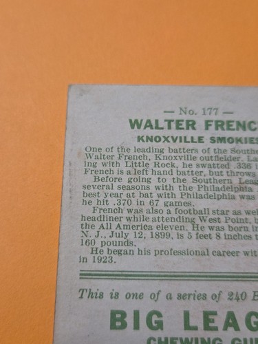1933 Goudey #177 Walter French NICE - Picture 10 of 13