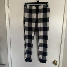 Girls L 10-12 Old Navy Black And White Plaid Pajama Lounge Pants