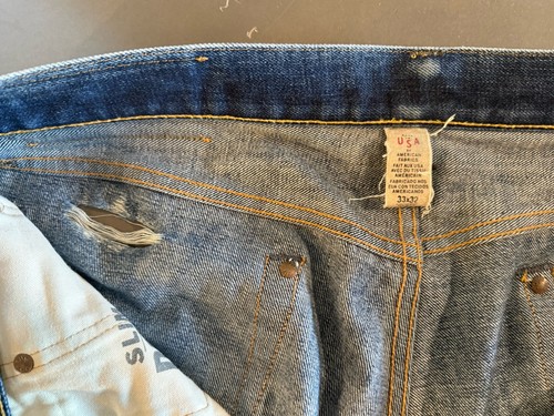 JEANS RRL 33X32 SLIM FIT CIMOSA SWEET DISSOLVENTI MADE IN USA - Foto 6 di 9