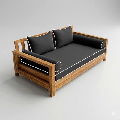 COVER ONLY STYLE 4 Mattress Pillow Daybed Porch Swing Contrast Trim Queen AD003