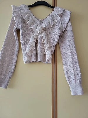 Zara,Damen, Pullunder, Oberteil, Größe L,Volants, Rüschen - Bild 1 von 4