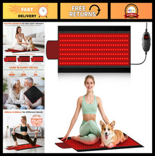 2-in-1 Red Light Therapy Mat Blanket, 660nm 850nm LEDs, Adjustable Timer I