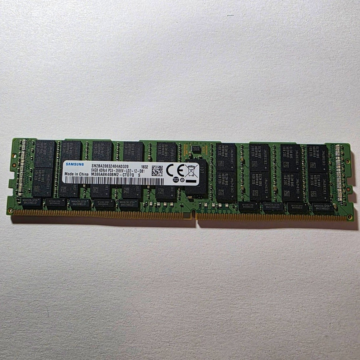 Samsung 64GB DDR4 PC4-2666V ECC Registered RDIMM 288-Pin