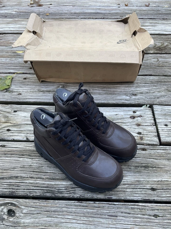 Nike Air Max Goadome ACG 311567-224 Botas Cuero Marrón Oscuro Talla 5Y Nuevas Foto 2 de 4