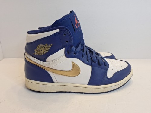 Nike Air Jordan 1 Retro High Blue White Gold Medal Mens Sz 12 Sneakers Shoe 2016 - Picture 8 of 20