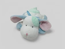 Soft Dreams Pastel Puppy Dog Plush Blue White Pink Plaid Bow Security Lovey GUC