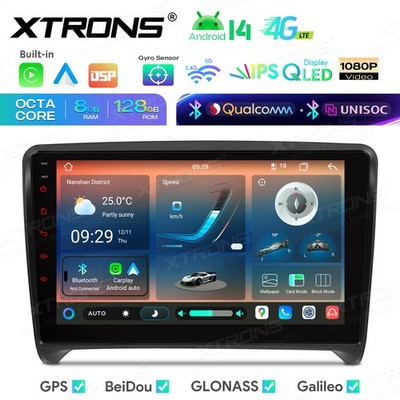 9'' QLED Autoradio für AUDI TT MK2 8J Navi Android 14 Octa Core 8G+128GB CarPlay