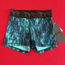 TYR Womens 2 Mid Rise Athletic Work Out Shorts - Size Small New F25