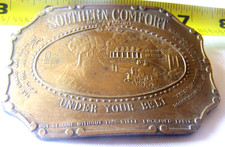 Vintage Belt Buckle Southern Comfort Whiskey Gold Tone Mississippi