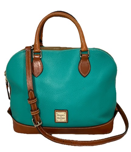 Dooney & Bourke Pebble Grain Zip Satchel Spearmint Green Purse Adjustable Strap - Picture 2 of 24