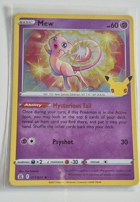 Mew 011/025 Celebrations (25th Anniversary) Holo Rare Card Pokemon TCG